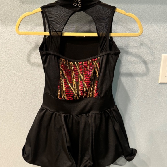 Weissman Check Me Out 12481 Black with red sequins Dance Costume MC - Picture 4 of 8